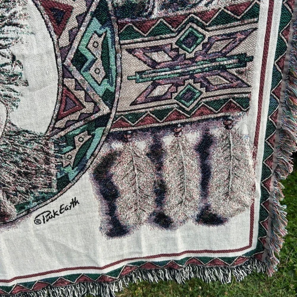 The Rug Barn‎ Shawl Dancer Throw Blanket  53x65 Multi Woven Cotton USA Cabin
